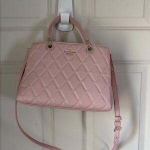 kate spade Quilted Light Pink Satchel with Gold Hardware